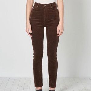 ROLLA’S Brown Cord “Dusters” (high rise slim)